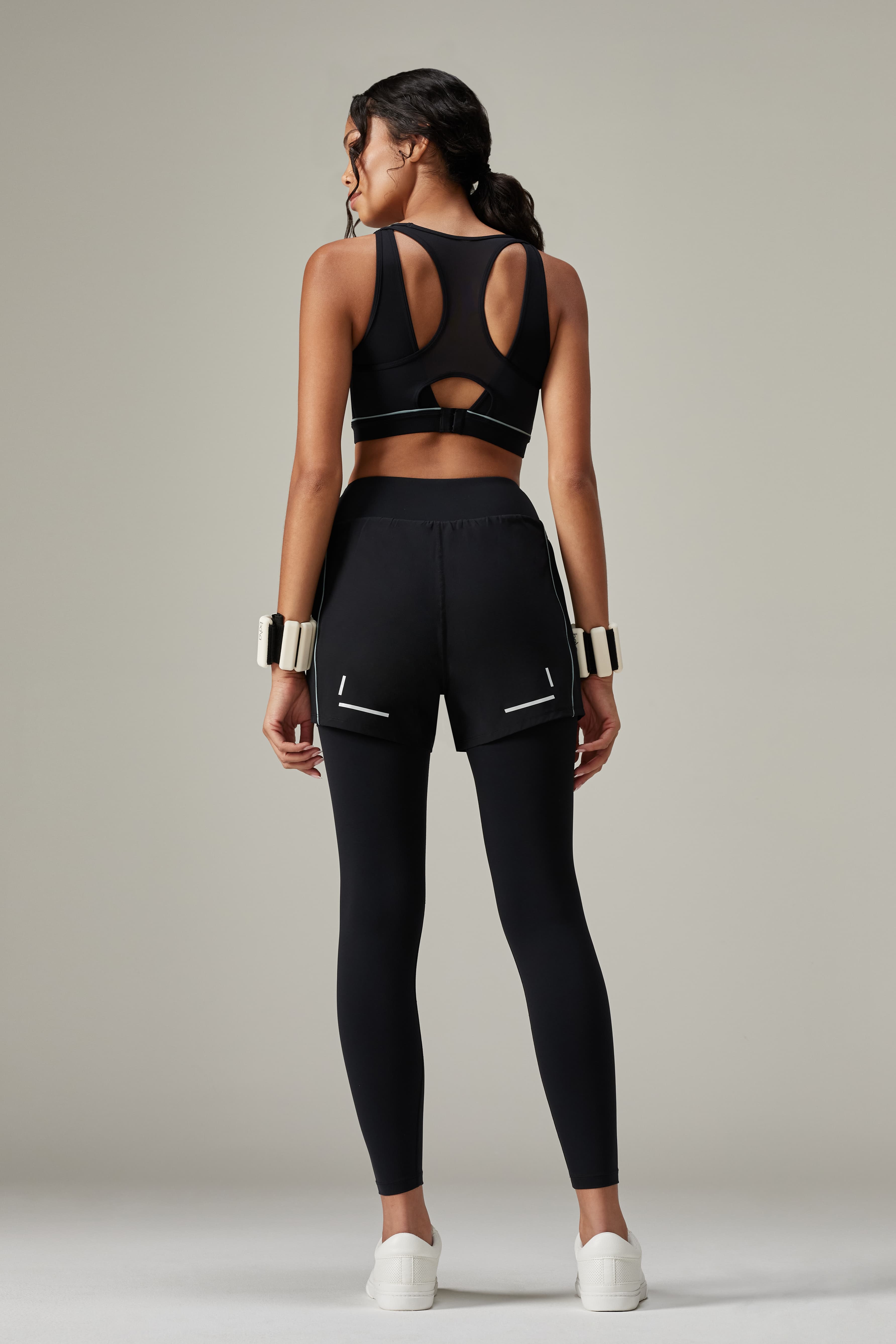ウォーキング・ランニングウェア 2WAY ACTIVE SHORTS WITH LEGGINGS - BLACK 2-in-1 Runner Shorts with Leggings – Numod Active